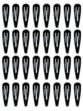 40 Pack Black 2 Inch Barrettes Women Metal Snap Hair Clips Accessories
